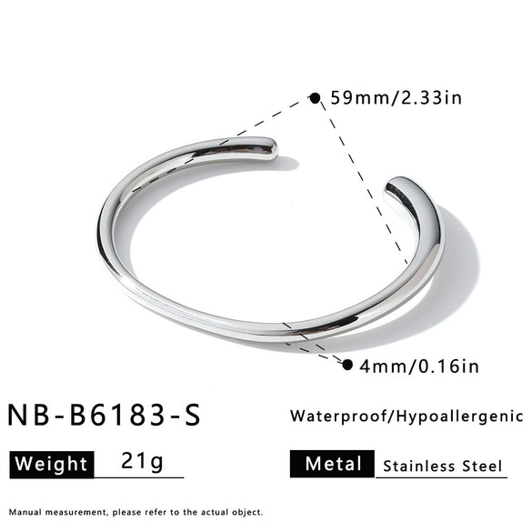 Irregular Geometric Stainless Steel Bracelet With 18K Vacuum Plated Finish Simple Elegant Non Fading Fashion Jewelry For Women