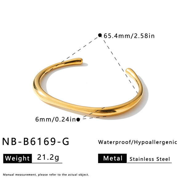 Irregular Geometric Stainless Steel Bracelet With 18K Vacuum Plated Finish Simple Elegant Non Fading Fashion Jewelry For Women
