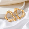 Irregular Liquid Metal Spiral Pleated Stud Earrings Electroplated Alloy Geometric Minimalist Jewelry With Stainless Steel Posts For Women