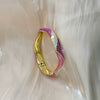 Irregular Open Cuff Bracelet With Enamel Patchwork Design And Plated Finish For Trendy Jewelry Styling