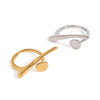 Irregular Stainless Steel Ring And Titanium Steel Bracelet With Geometric Design And Electroplating For Women