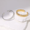 Irregular Stripes Titanium Steel And Stainless Steel Opening Adjustable Bracelet With Electroplating Treatment