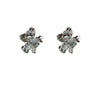 Irregular Three Dimensional Copper Flower Stud Earrings For Women Electroplated Floral Fashion Ear Jewelry