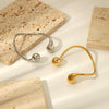 Irregular Water Drop Titanium Steel And Stainless Steel Bracelet With Vacuum Real Gold Pvd Electroplating