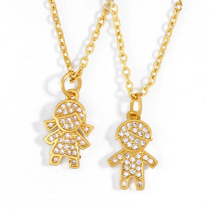 Fashion Cartoon Character 18k Gold Plated Necklace In Bulk