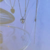Japanese And Korean Style Imitation Moonstone Love Pendant Necklace With Alloy Heart Pendant And Electroplated Chain For Women