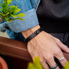 Personalized Men'S Stainless Steel Bracelet Black Glossy Popular Ornament