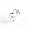Japanese And Korean Version Of 925 Sterling Silver Ins Wind Handmade Love Heart-Shaped Ring Design Sense Net Red Ring