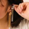 Jellyfish Shaped Tassel Chain Earrings For Women Stainless Steel 18K Gold Vacuum Plated In Furnace With Geometric Design
