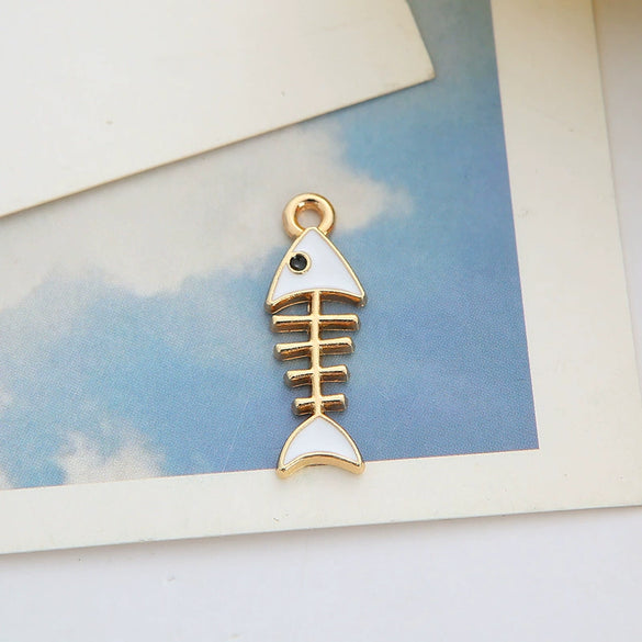 Jewelry Accessories Alloy Electroplated Double Hanging Cat Fish Bones Pendant Earrings
