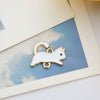 Jewelry Accessories Alloy Electroplated Double Hanging Cat Fish Bones Pendant Earrings