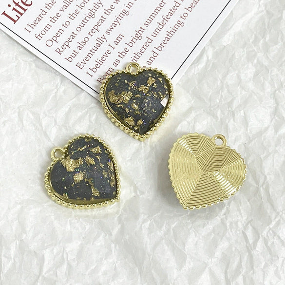 Jewelry Accessories Alloy Inlaid Gold Foil Love Round Water Drop Geometric Earring Necklace Pendant Bodhi Line Electroplated