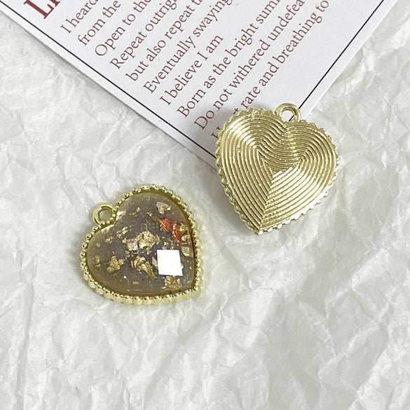Jewelry Accessories Alloy Inlaid Gold Foil Love Round Water Drop Geometric Earring Necklace Pendant Bodhi Line Electroplated