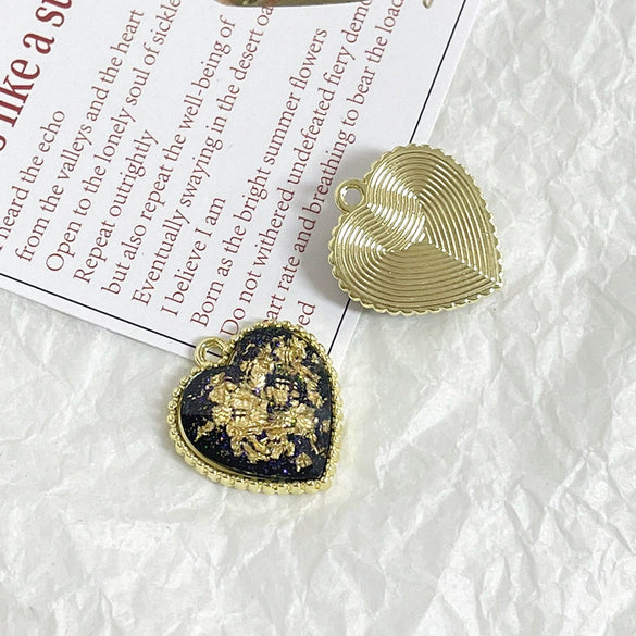 Jewelry Accessories Alloy Inlaid Gold Foil Love Round Water Drop Geometric Earring Necklace Pendant Bodhi Line Electroplated