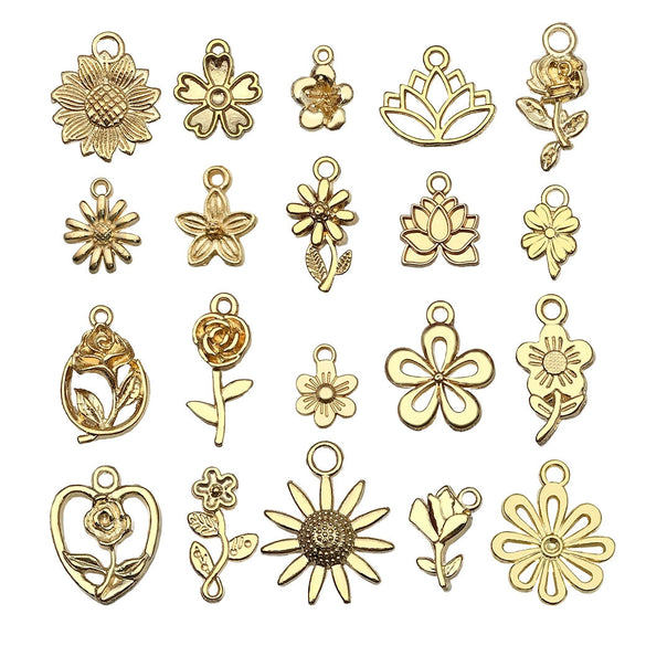 Jewelry Accessories Alloy Vintage Flower Pendant Electroplating