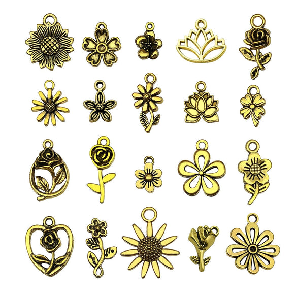 Jewelry Accessories Alloy Vintage Flower Pendant Electroplating
