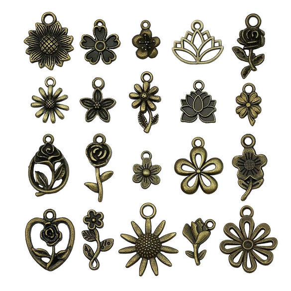 Jewelry Accessories Alloy Vintage Flower Pendant Electroplating
