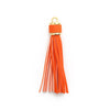 Jewelry Accessories Baotou Leather Bell Hat Tassel Edge Long Tassel Pu Artificial Leather Tassel Keychain Electroplating Solid Color