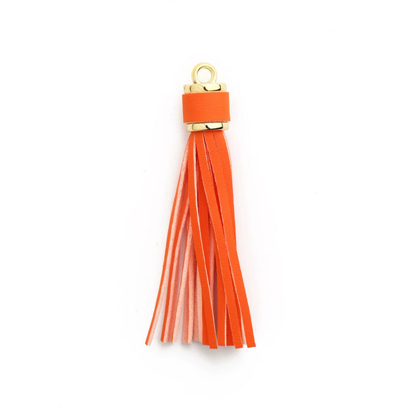 Jewelry Accessories Baotou Leather Bell Hat Tassel Edge Long Tassel Pu Artificial Leather Tassel Keychain Electroplating Solid Color