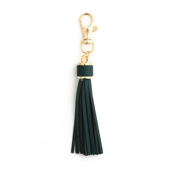 Jewelry Accessories Baotou Leather Bell Hat Tassel Edge Long Tassel Pu Artificial Leather Tassel Keychain Electroplating Solid Color