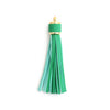 Jewelry Accessories Baotou Leather Bell Hat Tassel Edge Long Tassel Pu Artificial Leather Tassel Keychain Electroplating Solid Color