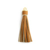 Jewelry Accessories Baotou Leather Bell Hat Tassel Edge Long Tassel Pu Artificial Leather Tassel Keychain Electroplating Solid Color