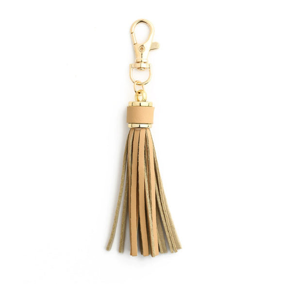 Jewelry Accessories Baotou Leather Bell Hat Tassel Edge Long Tassel Pu Artificial Leather Tassel Keychain Electroplating Solid Color