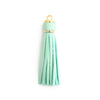 Jewelry Accessories Baotou Leather Bell Hat Tassel Edge Long Tassel Pu Artificial Leather Tassel Keychain Electroplating Solid Color