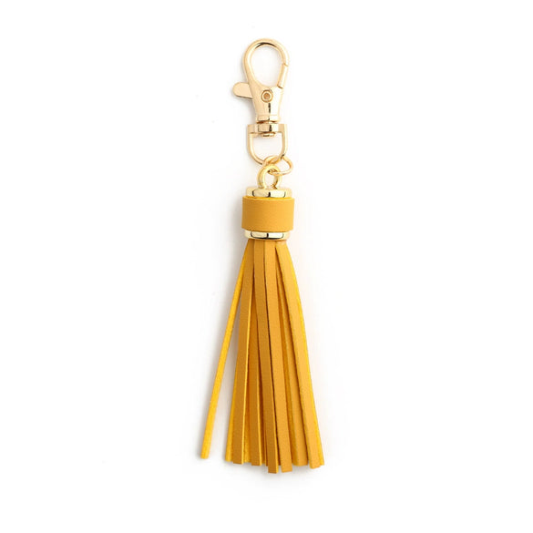 Jewelry Accessories Baotou Leather Bell Hat Tassel Edge Long Tassel Pu Artificial Leather Tassel Keychain Electroplating Solid Color