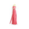 Jewelry Accessories Baotou Leather Bell Hat Tassel Edge Long Tassel Pu Artificial Leather Tassel Keychain Electroplating Solid Color