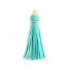 Jewelry Accessories Baotou Leather Bell Hat Tassel Edge Long Tassel Pu Artificial Leather Tassel Keychain Electroplating Solid Color