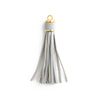 Jewelry Accessories Baotou Leather Bell Hat Tassel Edge Long Tassel Pu Artificial Leather Tassel Keychain Electroplating Solid Color