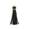 Jewelry Accessories Baotou Leather Bell Hat Tassel Edge Long Tassel Pu Artificial Leather Tassel Keychain Electroplating Solid Color