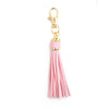 Jewelry Accessories Baotou Leather Bell Hat Tassel Edge Long Tassel Pu Artificial Leather Tassel Keychain Electroplating Solid Color