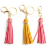 Jewelry Accessories Baotou Leather Bell Hat Tassel Edge Long Tassel Pu Artificial Leather Tassel Keychain Electroplating Solid Color