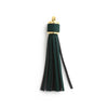 Jewelry Accessories Baotou Leather Bell Hat Tassel Edge Long Tassel Pu Artificial Leather Tassel Keychain Electroplating Solid Color