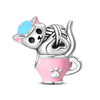 Jewelry Accessories Beads Bracelet Silver Plated Cat Dripping Oil Style