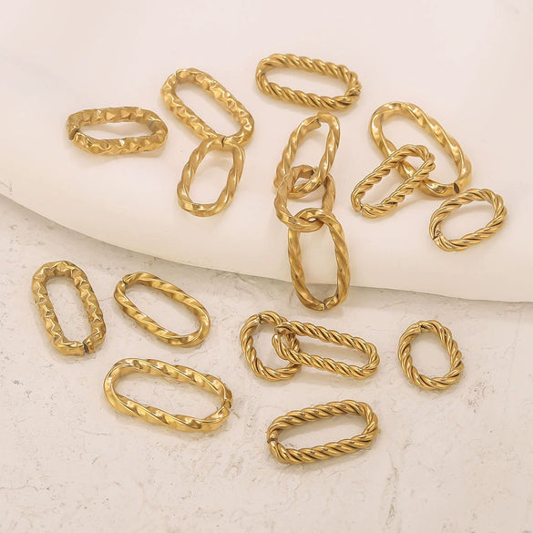 Jewelry Accessories Bracelet Necklace Connecting Buckle Geometric Oval Chain Titanium Steel Goldplated Stainless Steel Electroplated Totem Minimalist