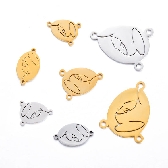 Jewelry Accessories Bracelet Pendant Titanium Steel Oval Triangular Electroplating Polishing