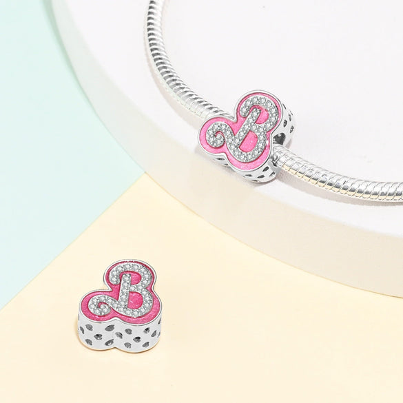 Jewelry Accessories Bracelet Pink Star Beads 925 Silver Plated Dripping Oil