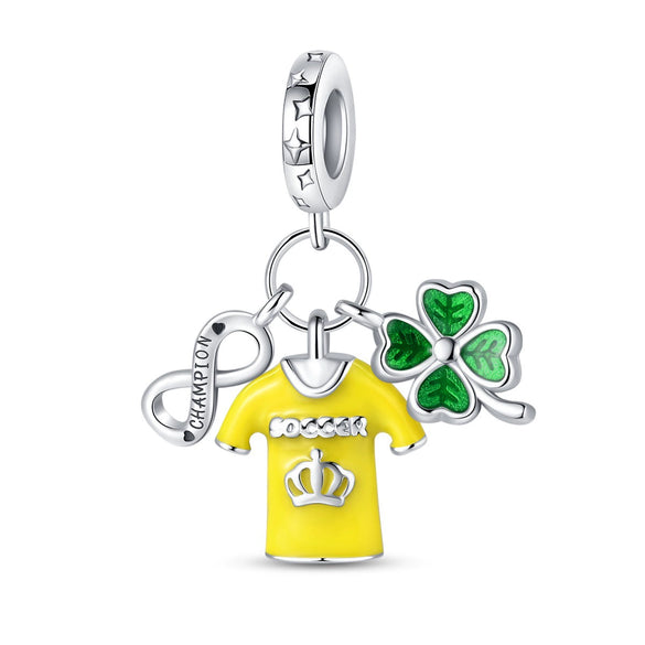 Jewelry Accessories Bracelet 925 Silver Cupronickel Plated Lucky Football Hanging Beads Dripping Oil Design