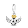 Jewelry Accessories Bracelet 925 Silver Cupronickel Plated Lucky Football Hanging Beads Dripping Oil Design
