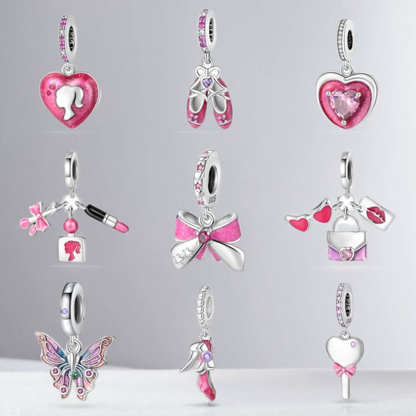Jewelry Accessories Bracelet Silver Plated Heart Pendant Beads Dripping Oil Original Design
