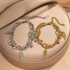 Jewelry Accessories Bracelet Titanium Steel Double Layer Stacked Wearing Leaf Pendant Fuel Injection