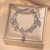 Jewelry Accessories Bracelet Titanium Steel Double Layer Stacked Wearing Leaf Pendant Fuel Injection