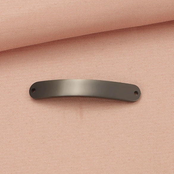 Jewelry Accessories Brushed Stainless Steel Curved Strip Geometric Connector Pendant