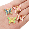 Jewelry Accessories Butterfly Pendant Dripping Oil Stainless Steel Love Pattern Diy Handmade Necklace Accessory