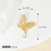 Jewelry Accessories Butterfly Pendant Earrings Necklace Copper Electroplated Micropaved Zircon Animals Zodiac Cartoon Style