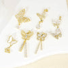 Jewelry Accessories Butterfly Pendant Earrings Necklace Copper Electroplated Micropaved Zircon Animals Zodiac Cartoon Style