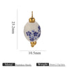 Jewelry Accessories Ceramic Pendant Stainless Steel Handmade Totem Curved Needle Earrings